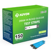 AUVON I-QARE DS-W Draw-in Blood Glucose Test Strips (150 Count) for use with AUVON DS-W Diabetes Sugar Testing Meter (No Coding Required, 2 Box of 75 Each)