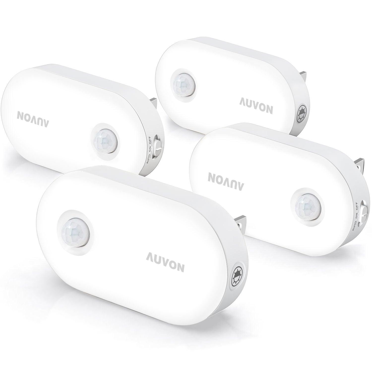 AUVON Plug-in LED Motion Sensor Night Light, Warm White LED Nightlight with  Dusk to Dawn Sensor, Motion Sensor, Adjustable Brightness 