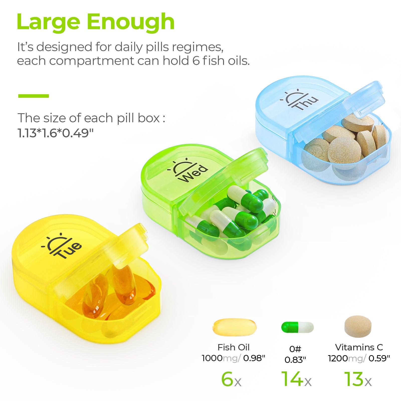 XL Large Weekly Pill Organizer 4 Times a Day, 7-Day Pill Boxes AM PM, Big  Compartments Pill Case, Monthly Medication Organizer 28 Days Dispenser for