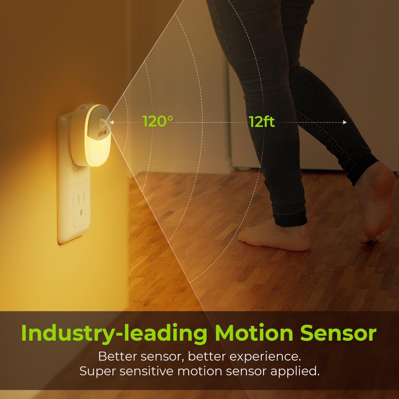 AUVON Plug-in LED Motion Sensor Night Light with Dusk to Dawn