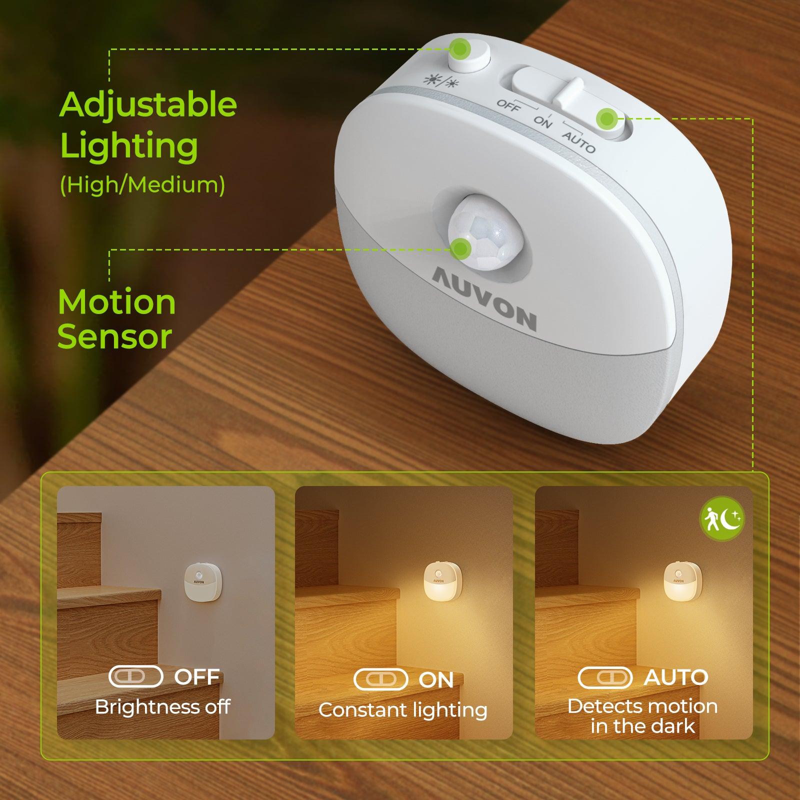 AUVON Rechargeable Mini Motion Sensor Night Light, LED Stick-On Closet ...