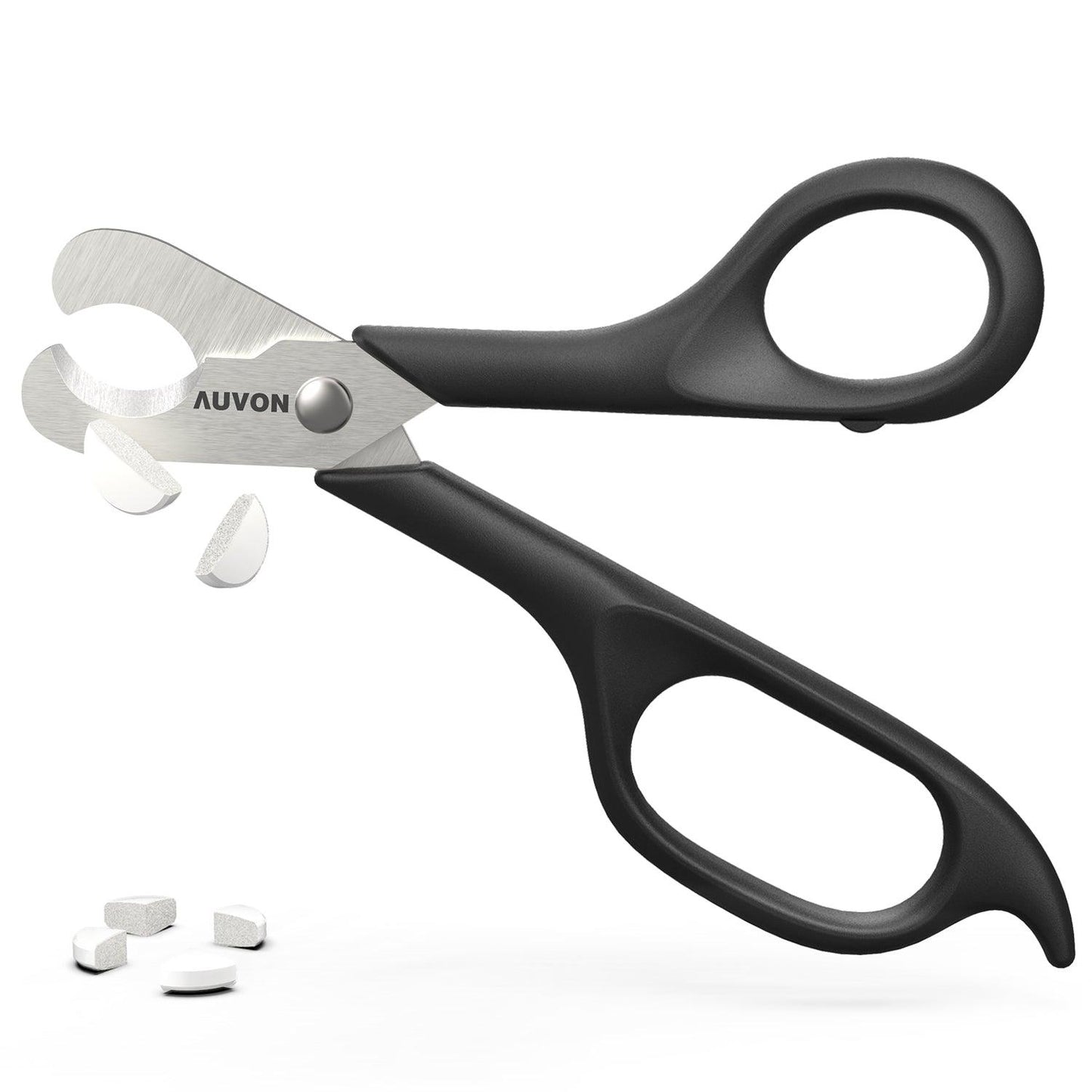 AUVON Scissors-Shaped Pill Cutter, Sharp Blade Pill Splitter for Accurately Dividing Various Size of Vitamins, Tablets and Medications in Half - AUVON