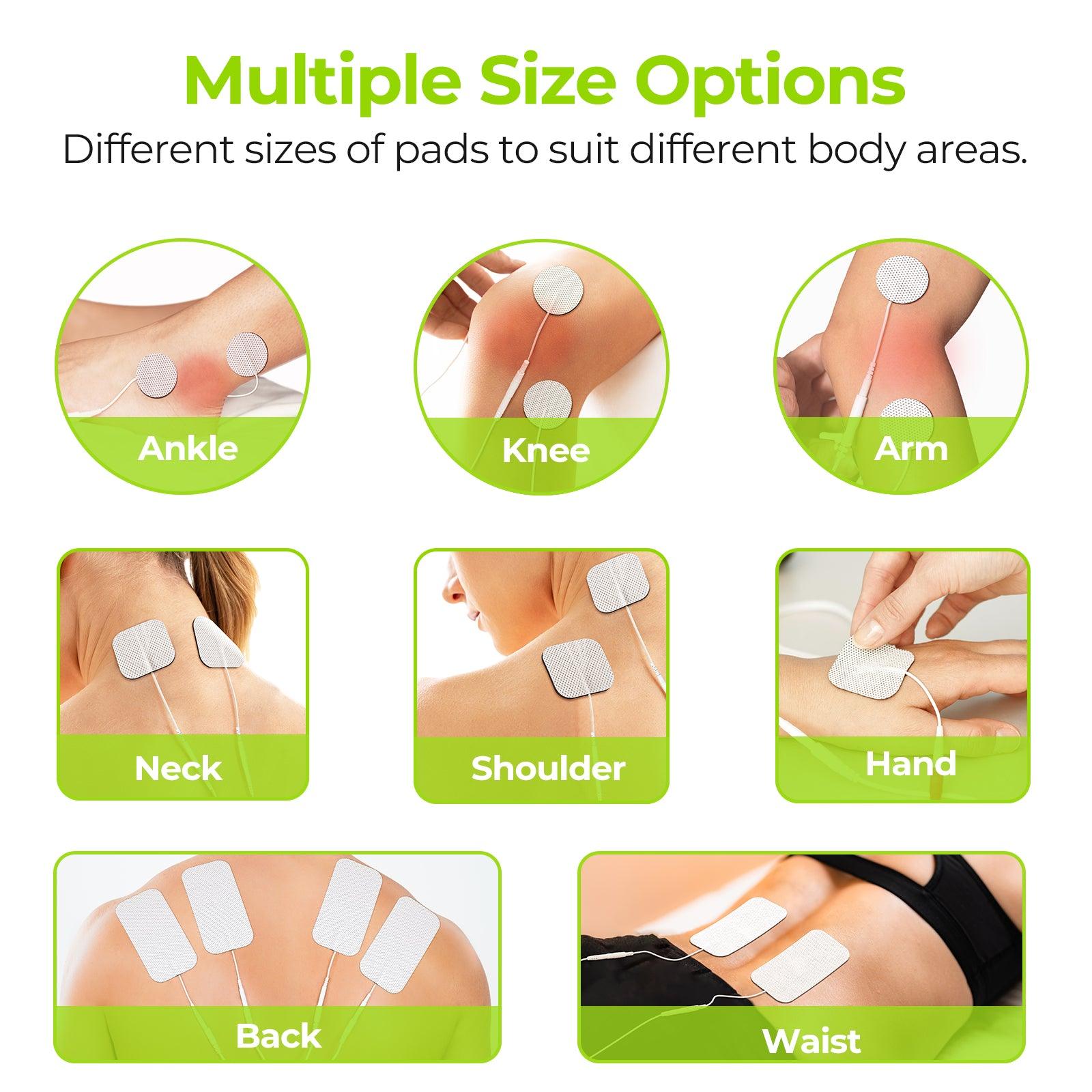 AUVON TENS Unit Replacement Pads Combination Set, 20 Packs Multiple Sizes  Electrodes for TENS Unit, Reusable and Latex Free Pigtail TENS Pads for