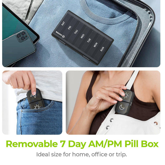 AUVON XL Weekly Pill Organizer 2 Times a Day, Pill Box 7 Day with One ...