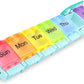 AUVON Weekly Pill Organizer Arthritis Friendly, BPA Free Travel 7 Day Pill Box Case with Spring Open Design and Large Compartment to Hold Vitamins, Cod Liver Oil, Supplements and Medication