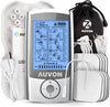 AUVON 24 Modes TENS Unit Muscle Stimulator for Pain Relief, Premium Pads Rechargeable TENS Machine, Drug-Free Pain Relief for Shoulder, Lower Back, Muscle, Physical Therapy, 8pcs Electrode Pads